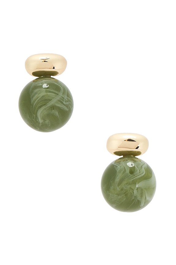 view 1 of 2 Alice Gemstone Earring in Gold & Green
