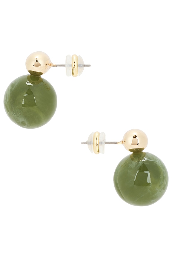 view 2 of 2 Alice Gemstone Earring in Gold & Green
