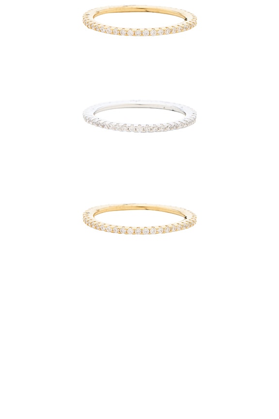 view 2 of 2 CONJUNTO DE ANILLOS ETERNITY in Gold & Silver