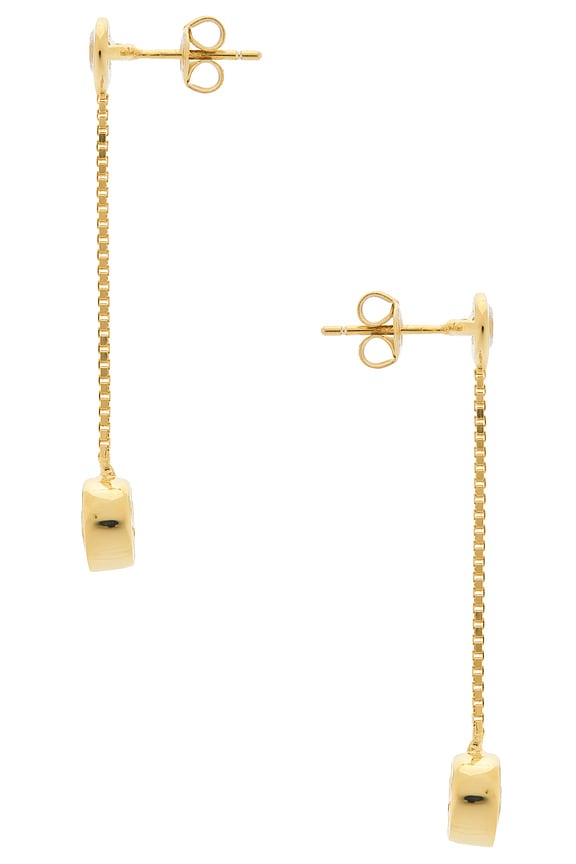 view 2 of 2 Solitaire Chain Drop Earring in Gold