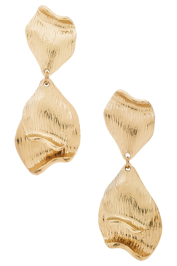 view 1 of 2 PENDIENTES LARGOS FLORASION in Gold