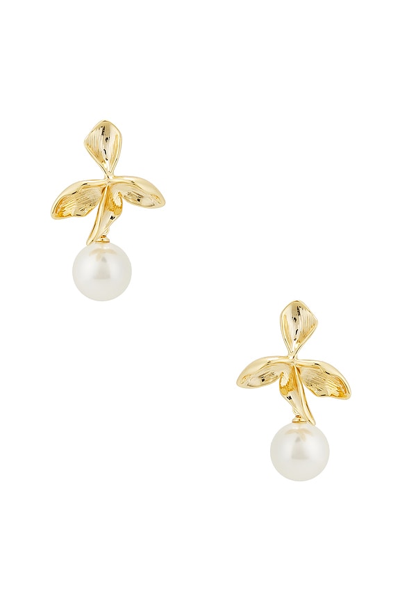 view 1 of 2 Fiorina Pearl Drop Earring in Gold & Pearl