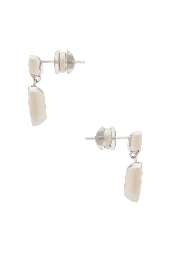 view 2 of 2 Emerald Baguette Drop Earring in Silver