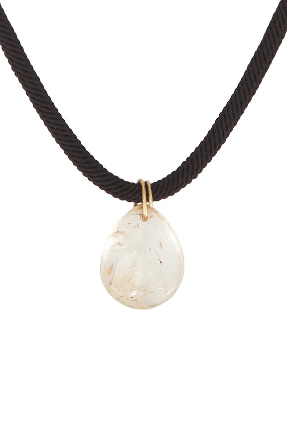 view 2 of 3 Lasso Gemstone Necklace in Black