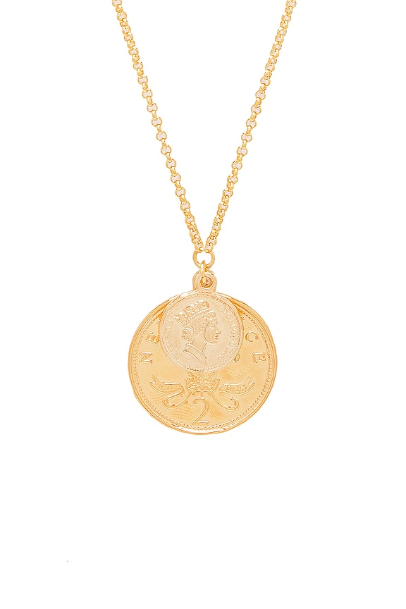 view 2 of 2 Double Coin Necklace in Gold