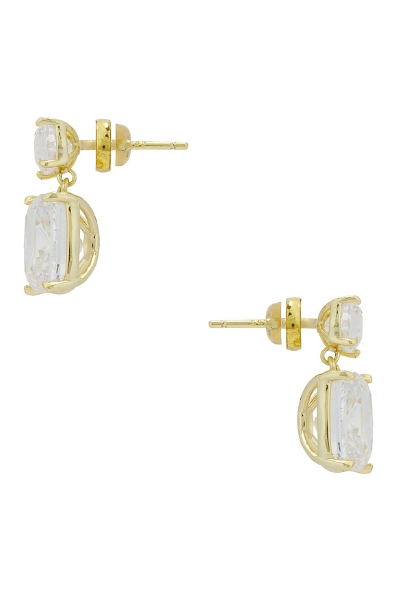view 2 of 2 Cushion Drop Earring in Gold