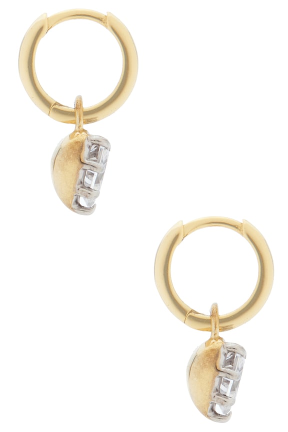 view 2 of 3 Heart Georgian Cut Earring in Gold