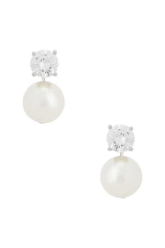 view 1 of 2 BOUCLES D'OREILLES PENDANTES JONES in Silver & Pearl