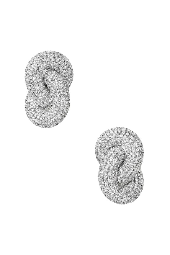 view 1 of 2 Le Deux Pave Earring in Silver