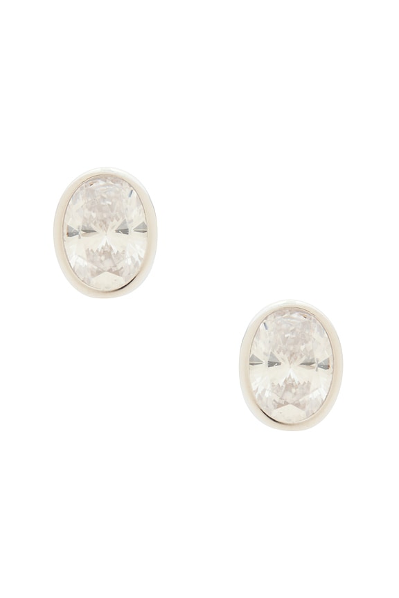 view 1 of 2 СЕРЬГИ-ГВОЗДИКИ OVAL in Silver