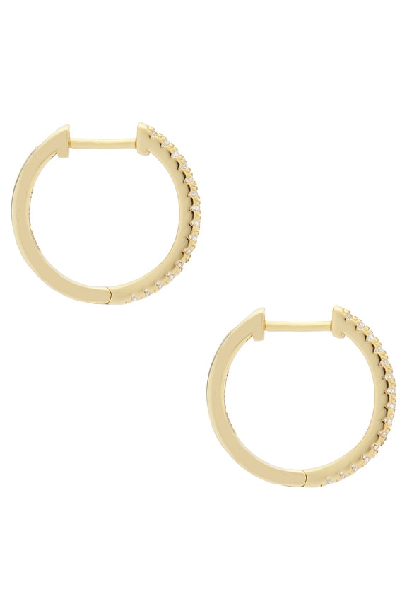 view 2 of 3 Daily Diamond Hoop Earrings in Gold