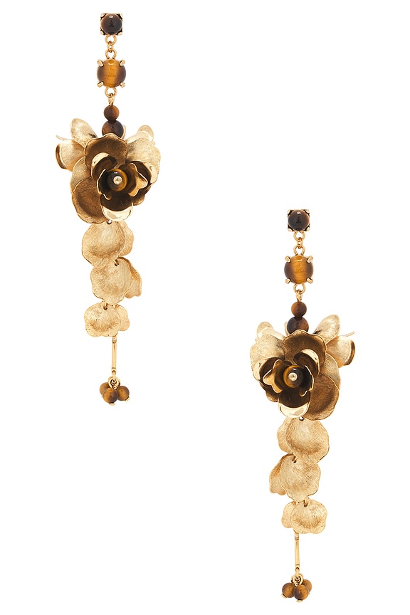 view 1 of 2 BOUCLES D'OREILLES PENDANTES GARDENIA in Gold