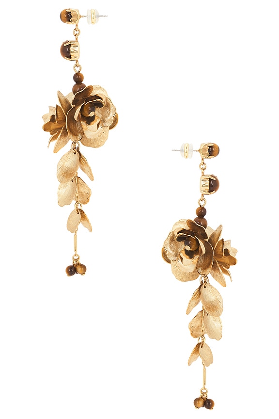 view 2 of 2 BOUCLES D'OREILLES PENDANTES GARDENIA in Gold