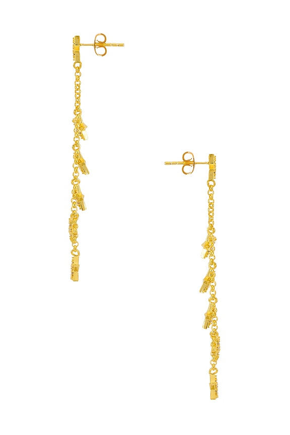 view 2 of 2 Celestial Chain Drop Earrings in Gold
