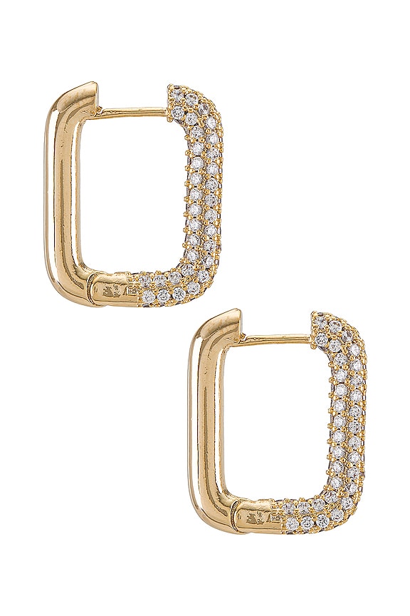 view 2 of 2 Cosmo Pave Hoop in Gold