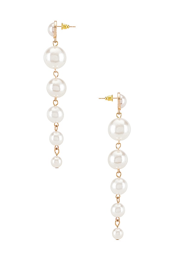 view 2 of 2 BOUCLES D'OREILLES PENDANTES PEARL in Gold & Pearl