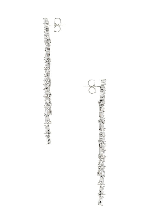 view 2 of 2 Pear Diamond Drop Earring in Silver