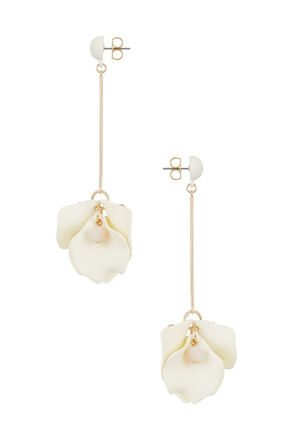 view 2 of 3 Blooming Drop Earrings in White