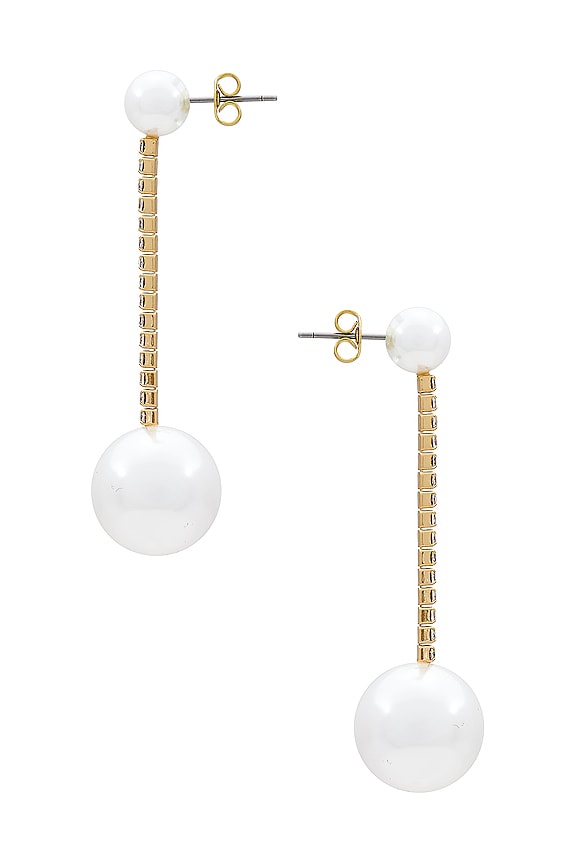 view 2 of 2 Pave Pearl Drop Earring in Silver