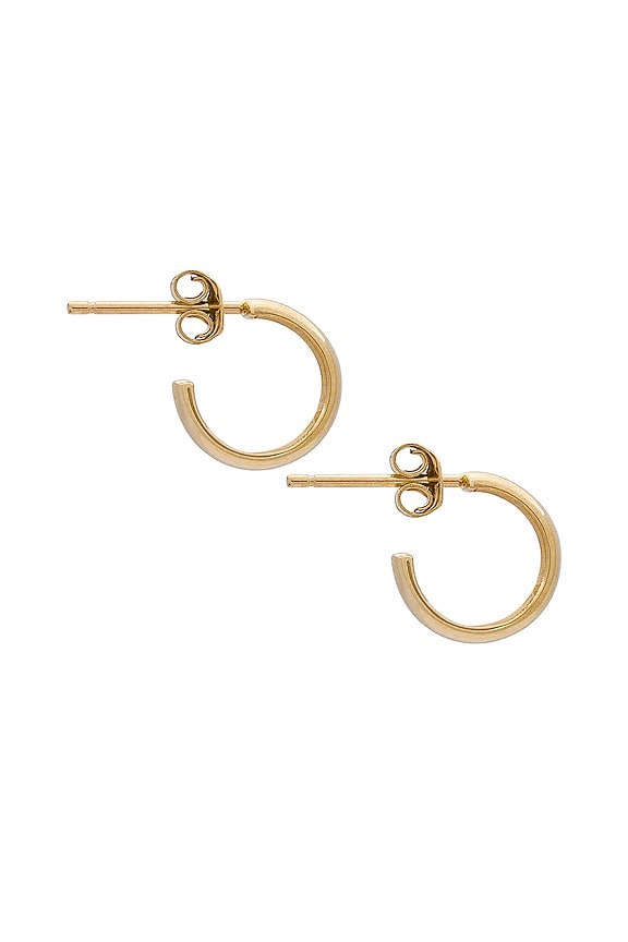 view 2 of 4 Fine 14K Gold Mini Hoops in Gold