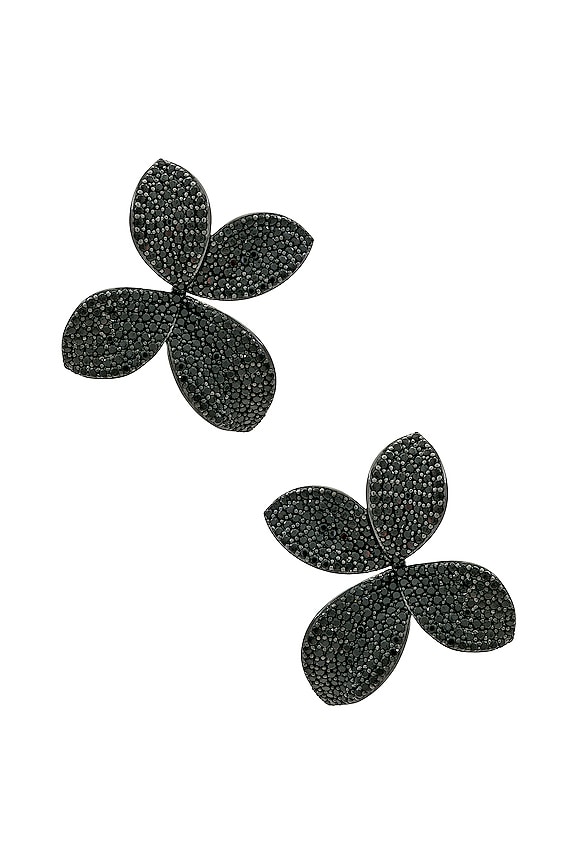 view 1 of 2 PENDIENTE DE FLOR LIS in Black