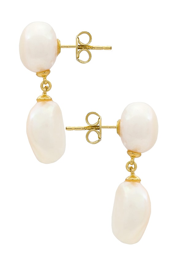 view 2 of 2 Pearl Drop Earring in Gold & Pearl