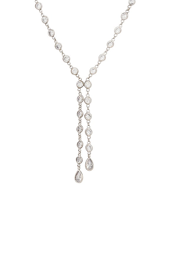 view 2 of 2 Bezel Lariat Necklace in Silver