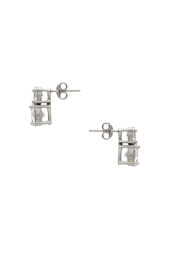 view 2 of 2 Double Solitaire Stud in Silver
