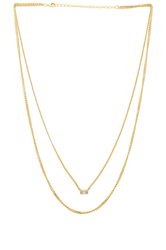 SHASHI Baguette Layered Necklace in Gold | REVOLVE