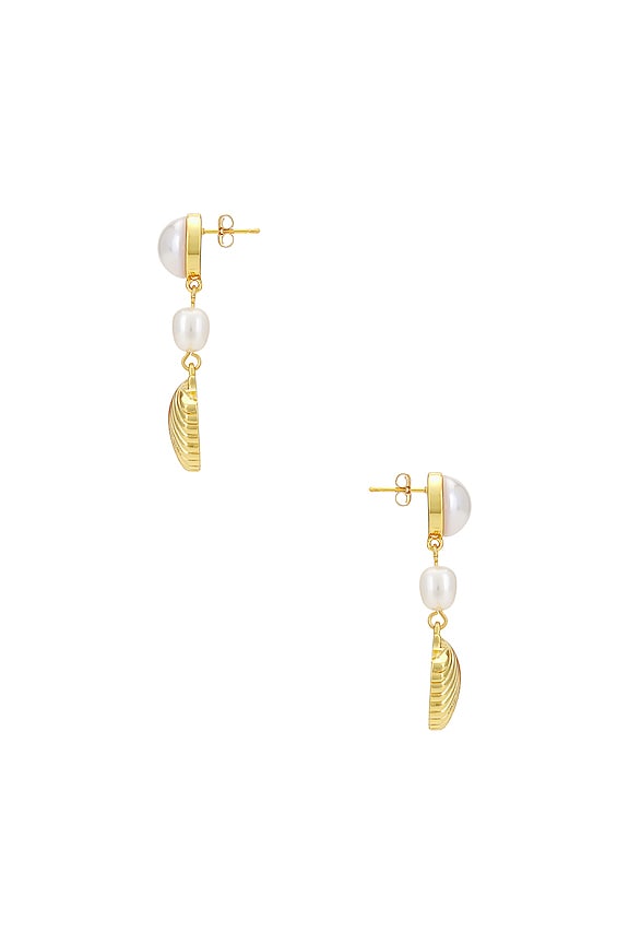 view 2 of 2 Alma Earring in Gold & Pearl