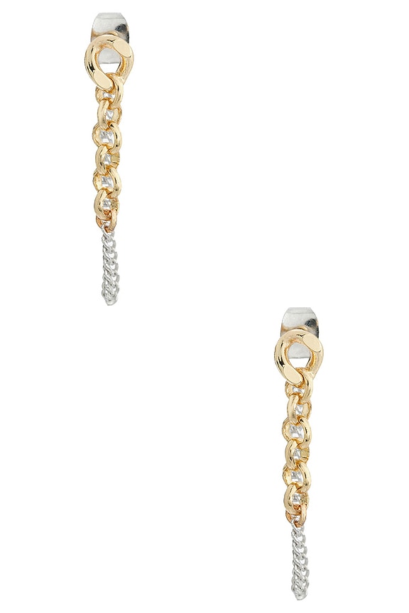 view 2 of 3 Gemini Chain Earring in Gold & Silver
