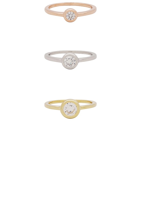 view 2 of 4 CONJUNTO DE ANILLOS THREE TONED SOLITAIRE R in Gold