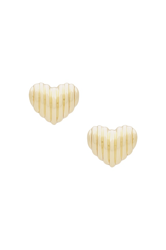 view 1 of 2 GOLD HEART DROP 귀걸이 in Gold