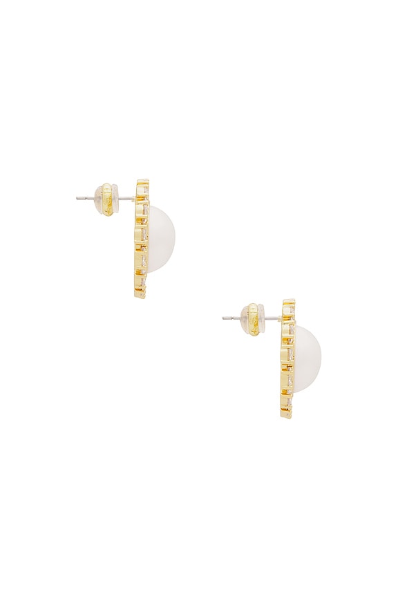 view 2 of 3 Pearl Dome Pave Earring in Pearl