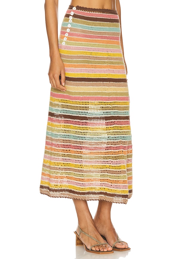 view 2 of 4 Ria Skirt in Marigold Stripe