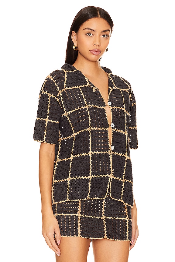 view 2 of 4 Edith Patchwork Shirt in Charcoal