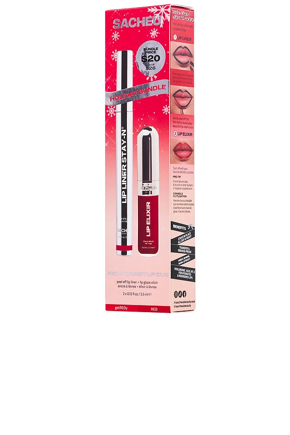view 2 of 6 KIT LABIAL LIP LINER STAY-N & LIP ELIXIR BUNDLE LINE & SHINE in GetREDy & Cherry Mochi