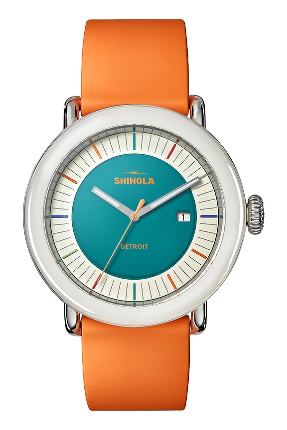 view 1 of 5 Detrola 41mm Watch in Orange & Aqua Green