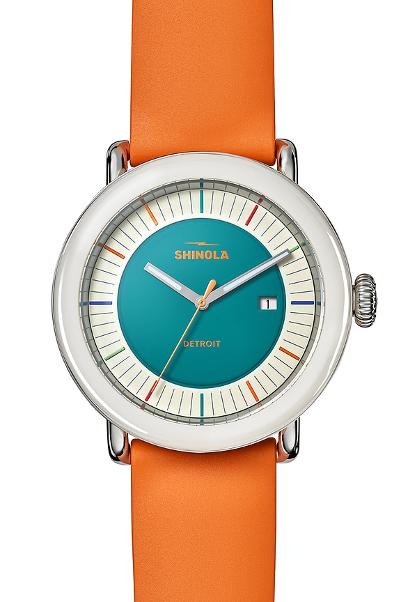 view 2 of 5 Detrola 41mm Watch in Orange & Aqua Green