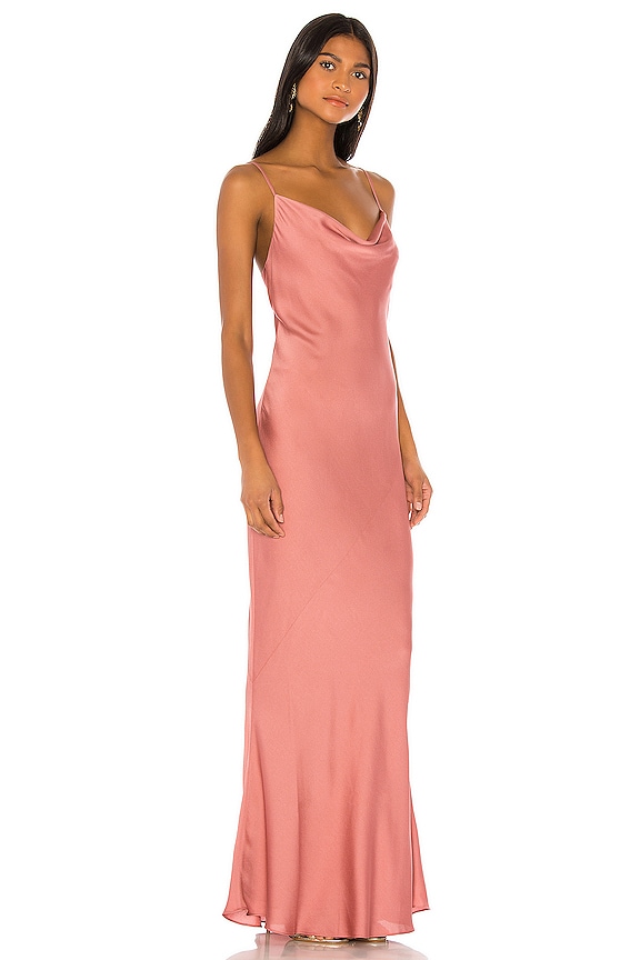 view 2 of 3 Luxe Bias Cowl Slip Dress in Rose