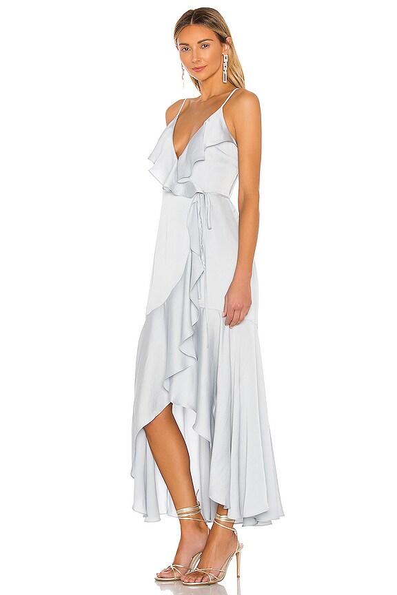 view 2 of 3 Bias Frill Wrap Dress in Cloud