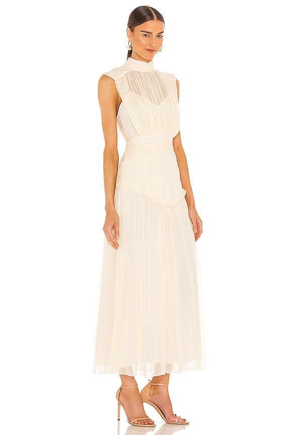 view 2 of 3 Clemence High Neck Midi Dress in Cream