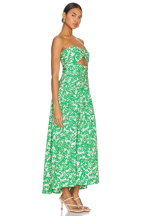 view 2 of 3 Arosa Strapless Cut Out Midi Dress in Tree Green & Vory