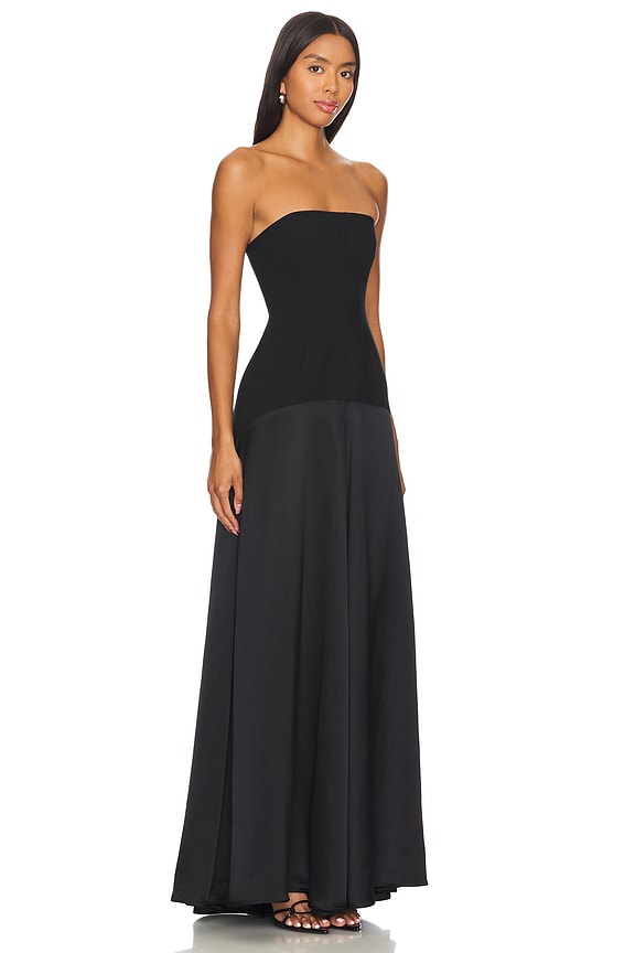 view 2 of 3 Adri Strapless Panelled Maxi Dress in Black