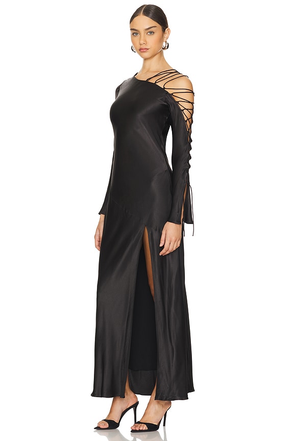 view 2 of 3 Nora Lace Detail Maxi Detail in Black