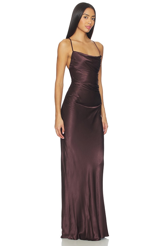 view 2 of 3 La Lune Lace Back Maxi Dress in Espresso