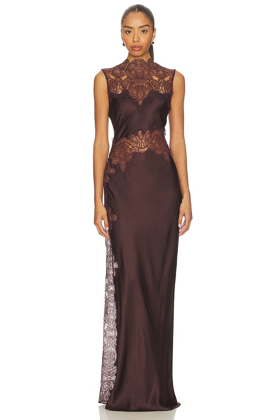 view 2 of 3 Jamila Lace Maxi Dress in Espresso