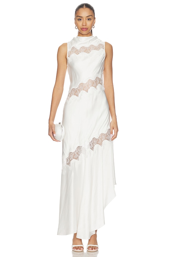 view 2 of 4 Simona Asymmetrical Panelled Maxi Dress in Coconut