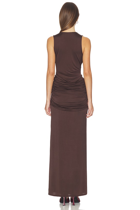 Miro Sleeveless Plunged Maxi Dress