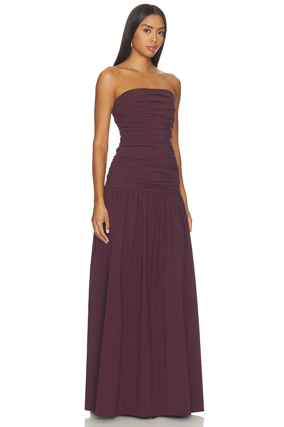 view 2 of 3 Campbell Stapless Ruched Maxi Dress in Wine Tasting